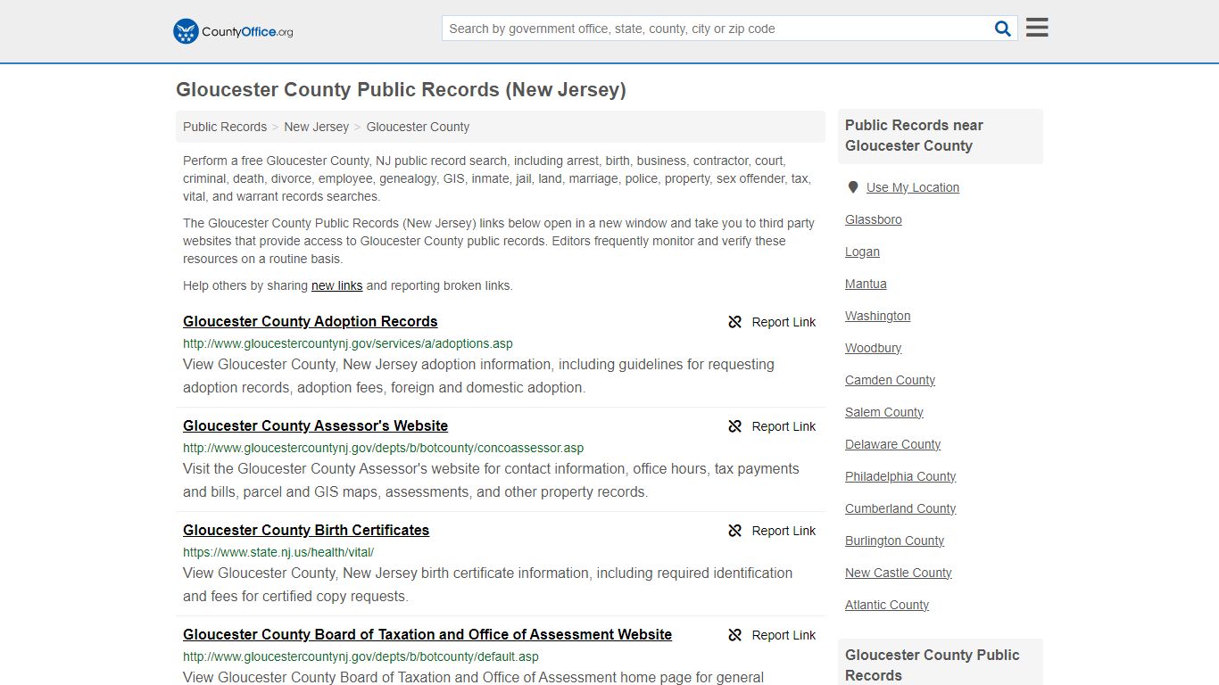 Gloucester County Public Records (New Jersey) - County Office
