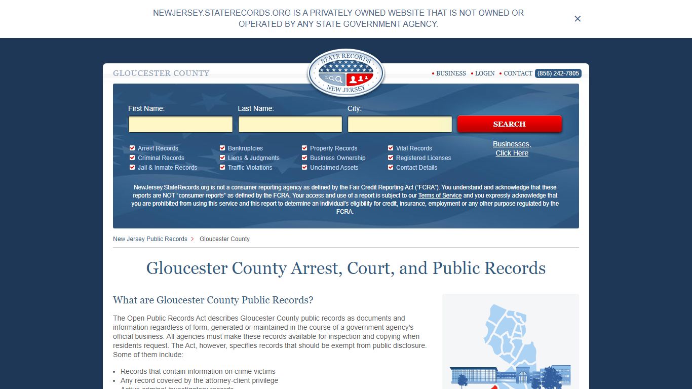 Gloucester County Arrest, Court, and Public Records